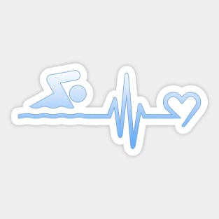 Swimmer Heart Beat Sticker